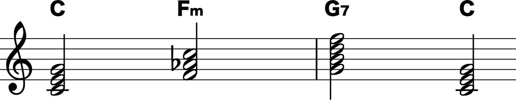 コード進行 C-Fm-G7-C