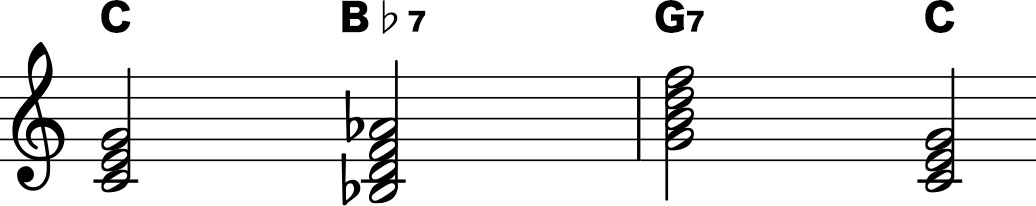 コード進行 C-Bb7-G7-C